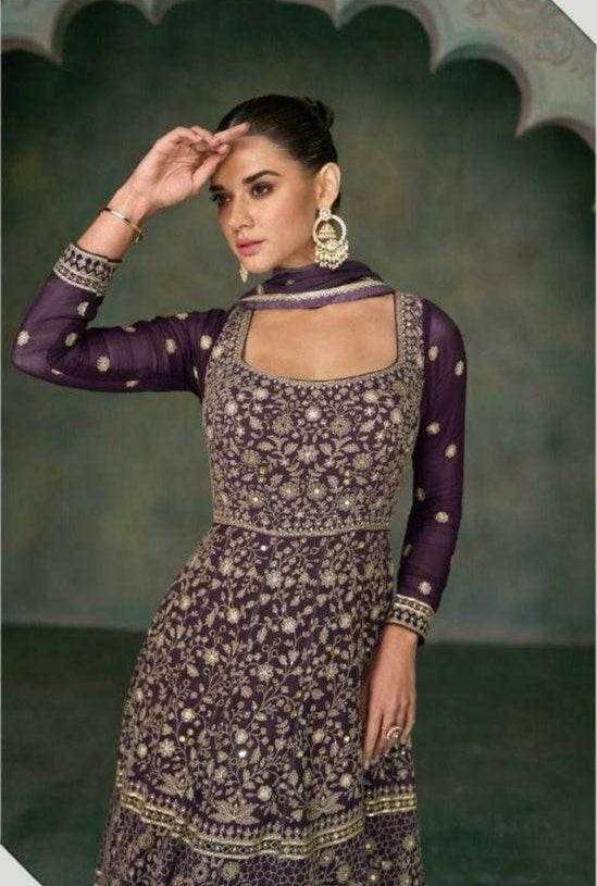 Georgette Embroidery Anarkali Long Gown - MYLUXURY LANE ENTERPRISE